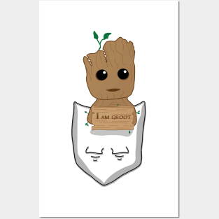 Groot in a pocket Posters and Art